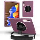 360 Degree Rotation Turntable Robot Shockproof TPU + PC Protective Case with Holder & Hand Grip Strap & Shoulder Strap For Samsung Galaxy Tab S8+ / Tab S8 Plus /  Tab S7 FE / Tab S7+(Purple+Light Purple) - 1