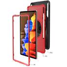 360 Degree Rotation Turntable Robot Shockproof TPU + PC Protective Case with Holder & Hand Grip Strap & Shoulder Strap For Samsung Galaxy Tab S8+ / Tab S8 Plus /  Tab S7 FE / Tab S7+(Red Black) - 3