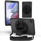 360 Degree Rotation Turntable Robot Shockproof TPU + PC Protective Case with Holder & Hand Grip Strap & Shoulder Strap For Samsung Galaxy Tab A7 Lite(Black Black) - 1