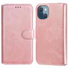 For iPhone 13 mini Classic Calf Texture PU + TPU Horizontal Flip Leather Case with Holder & Card Slots & Wallet (Rose Gold) - 1