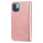 For iPhone 13 mini Classic Calf Texture PU + TPU Horizontal Flip Leather Case with Holder & Card Slots & Wallet (Rose Gold) - 3