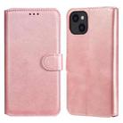 For iPhone 13 Classic Calf Texture PU + TPU Horizontal Flip Leather Case with Holder & Card Slots & Wallet(Rose Gold) - 1