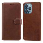 For iPhone 13 Pro Classic Calf Texture PU + TPU Horizontal Flip Leather Case with Holder & Card Slots & Wallet (Brown) - 1