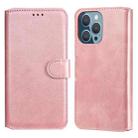 For iPhone 13 Pro Classic Calf Texture PU + TPU Horizontal Flip Leather Case with Holder & Card Slots & Wallet (Rose Gold) - 1