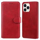 For iPhone 13 Pro Max Classic Calf Texture PU + TPU Horizontal Flip Leather Case with Holder & Card Slots & Wallet (Red) - 1