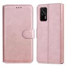 Classic Calf Texture PU + TPU Horizontal Flip Leather Case with Holder & Card Slots & Wallet For OPPO Realme GT 5G(Rose Gold) - 1