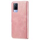 Classic Calf Texture PU + TPU Horizontal Flip Leather Case with Holder & Card Slots & Wallet For vivo V21(Rose Gold) - 3