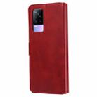 Classic Calf Texture PU + TPU Horizontal Flip Leather Case with Holder & Card Slots & Wallet For vivo V21e(Red) - 3