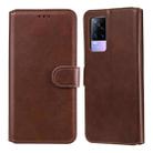 Classic Calf Texture PU + TPU Horizontal Flip Leather Case with Holder & Card Slots & Wallet For vivo V21e(Brown) - 1