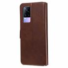 Classic Calf Texture PU + TPU Horizontal Flip Leather Case with Holder & Card Slots & Wallet For vivo V21e(Brown) - 3
