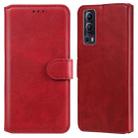 Classic Calf Texture PU + TPU Horizontal Flip Leather Case with Holder & Card Slots & Wallet For vivo Y72 5G(Red) - 1