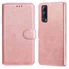 Classic Calf Texture PU + TPU Horizontal Flip Leather Case with Holder & Card Slots & Wallet For vivo Y72 5G(Rose Gold) - 1