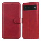 Classic Calf Texture PU + TPU Horizontal Flip Leather Case with Holder & Card Slots & Wallet For Google Pixel 6(Red) - 1