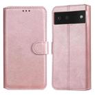 Classic Calf Texture PU + TPU Horizontal Flip Leather Case with Holder & Card Slots & Wallet For Google Pixel 6(Rose Gold) - 1