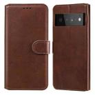 Classic Calf Texture PU + TPU Horizontal Flip Leather Case with Holder & Card Slots & Wallet For Google Pixel 6 Pro(Brown) - 1