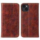 For iPhone 13 mini Fierre Shann Retro Tree Bark Texture PU Magnetic Horizontal Flip Leather Case with Holder & Card Slots & Wallet (Red) - 1