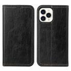 For iPhone 13 Pro Fierre Shann Retro Tree Bark Texture PU Magnetic Horizontal Flip Leather Case with Holder & Card Slots & Wallet (Black) - 1