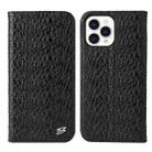 For iPhone 13 Pro Max Fierre Shann Crocodile Texture Magnetic Horizontal Flip Genuine Leather Case with Holder & Card Slot (Black) - 1