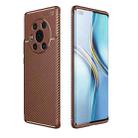 For Honor Magic3 Carbon Fiber Texture Shockproof TPU Case(Brown) - 1