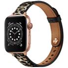 14mm Couple Style Leather Watch Band For Apple Watch Series 9&8&7 41mm / SE 3&SE 2&6&SE&5&4 40mm / 3&2&1 38mm(Leopard Print) - 1