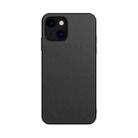 For iPhone 13 mini Plain Skin Leather Phone Case (Black) - 1
