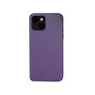 For iPhone 13 mini Plain Skin Leather Phone Case (Purple) - 1