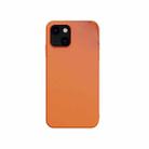 For iPhone 13 Plain Skin Leather Phone Case(Orange) - 1