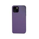 For iPhone 13 Pro Max Plain Skin Leather Phone Case (Purple) - 1