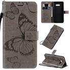 For LG G8X Pressed Printing Butterfly Pattern Horizontal Flip PU Leather Case with Holder & Card Slots & Wallet & Lanyard(Gray) - 1