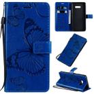 For LG G8X Pressed Printing Butterfly Pattern Horizontal Flip PU Leather Case with Holder & Card Slots & Wallet & Lanyard(Blue) - 1