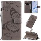 For Xiaomi Mi 9 Pro Pressed Printing Butterfly Pattern Horizontal Flip PU Leather Case with Holder & Card Slots & Wallet & Lanyard(Gray) - 1