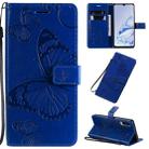 For Xiaomi Mi 9 Pro Pressed Printing Butterfly Pattern Horizontal Flip PU Leather Case with Holder & Card Slots & Wallet & Lanyard(Blue) - 1