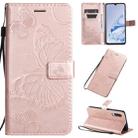 For Xiaomi Mi 9 Pro Pressed Printing Butterfly Pattern Horizontal Flip PU Leather Case with Holder & Card Slots & Wallet & Lanyard(Rose Gold) - 1