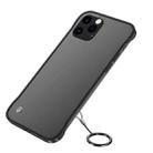 Frosted Soft Four-corner Shockproof Case with Finger Ring Strap & Metal Lens Cover For iPhone 13 Pro(Black) - 1