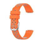 For Fitbit Luxe Two-color Silicone Watch Band(Orange Grey) - 1