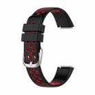 For Fitbit Luxe Two-color Silicone Watch Band(Black Red) - 1