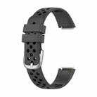 For Fitbit Luxe Two-color Silicone Watch Band(Anthracite Black Black) - 1