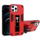 For iPhone 13 2 in 1 PC + TPU Shockproof Protective Case with Invisible Holder(Red) - 1