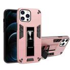 For iPhone 13 2 in 1 PC + TPU Shockproof Protective Case with Invisible Holder(Rose Gold) - 1