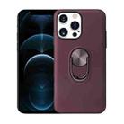 360 Rotary Multifunctional Stent PC + TPU Case with Magnetic Invisible Holder For iPhone 13 mini(Jujube Red) - 1