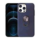 360 Rotary Multifunctional Stent PC + TPU Case with Magnetic Invisible Holder For iPhone 13(Navy Blue) - 1