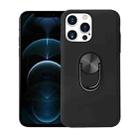 360 Rotary Multifunctional Stent PC + TPU Case with Magnetic Invisible Holder For iPhone 13(Black) - 1