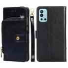 Zipper Bag PU + TPU Horizontal Flip Leather Case with Holder & Card Slot & Wallet & Lanyard For OnePlus 9R(Black) - 1