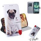 For Nokia 7.2 Coloured Drawing Pattern Horizontal Flip PU Leather Case with Holder & Card Slots & Wallet(Pug) - 1