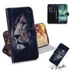 For Nokia 7.2 Coloured Drawing Pattern Horizontal Flip PU Leather Case with Holder & Card Slots & Wallet(Lion) - 1