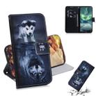 For Nokia 7.2 Coloured Drawing Pattern Horizontal Flip PU Leather Case with Holder & Card Slots & Wallet(Wolf And Dog) - 1