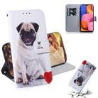 For Galaxy A20S Coloured Drawing Pattern Horizontal Flip PU Leather Case with Holder & Card Slots & Wallet(Pug) - 1