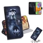 For Galaxy A90 5G Coloured Drawing Pattern Horizontal Flip PU Leather Case with Holder & Card Slots & Wallet(Wolf And Dog) - 1