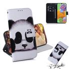 For Galaxy A90 5G Coloured Drawing Pattern Horizontal Flip PU Leather Case with Holder & Card Slots & Wallet(Panda) - 1