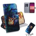 For Sony Xperia 5 Coloured Drawing Pattern Horizontal Flip PU Leather Case with Holder & Card Slots & Wallet(Oil Painting Owl) - 1